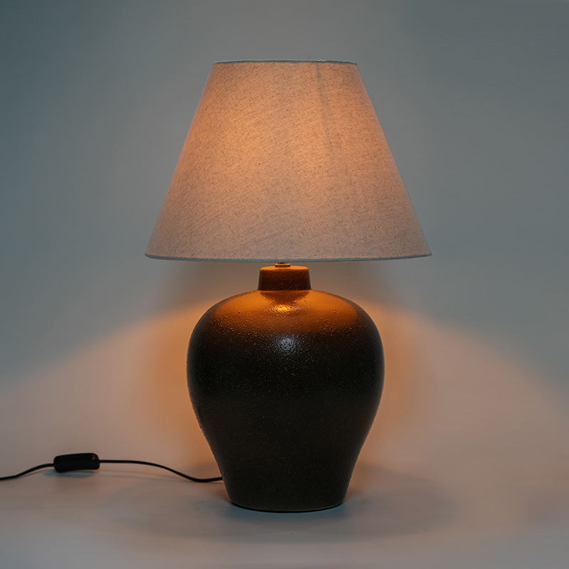 Kerámia edény retro új kínai stílusú éjjeliszekrény lámpa